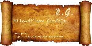 Milovánov Girót névjegykártya